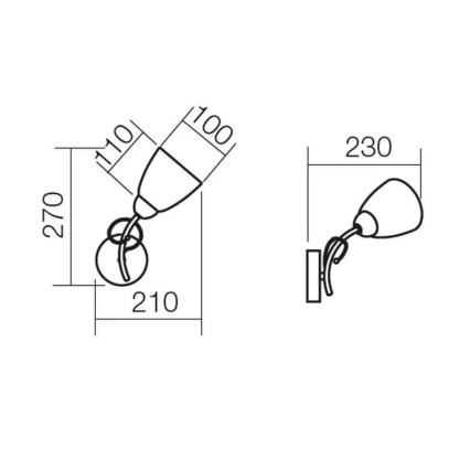 Redo 02-649 - Wall lamp NOELLA 1xE14/28W/230V brass
