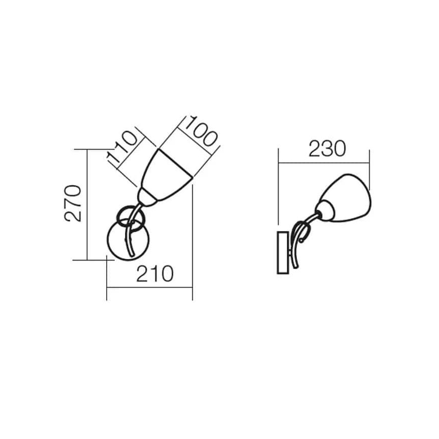 Redo 02-649 - Wall lamp NOELLA 1xE14/28W/230V brass