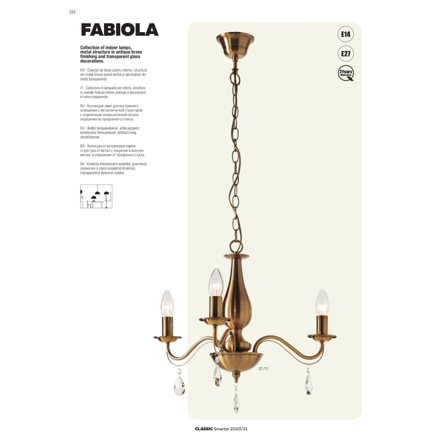Redo 02-710 - Wall lamp FABIOLA 2xE14/28W/230V