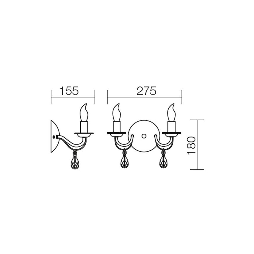Redo 02-710 - Wall lamp FABIOLA 2xE14/28W/230V