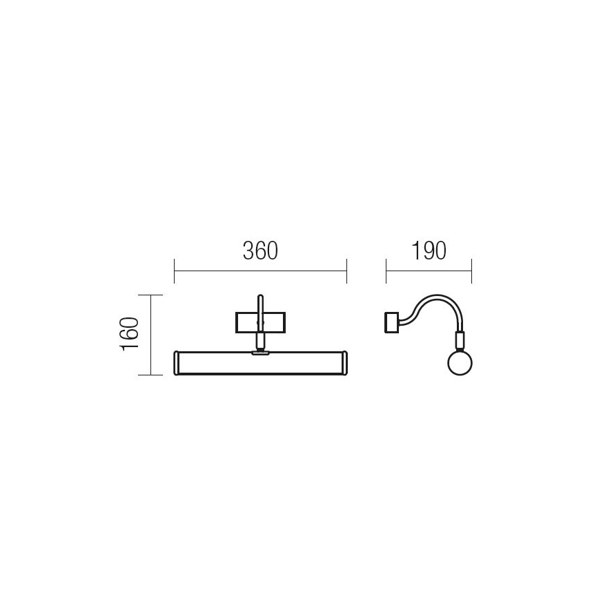 Redo 02-844 - CAIRO Picture Light, 2x E14/28W/230V, 36 cm, White