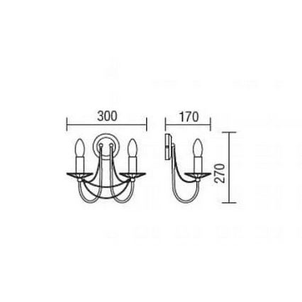 Redo 02-859 - Wall lamp ARIEL 2xE14/28W/230V copper