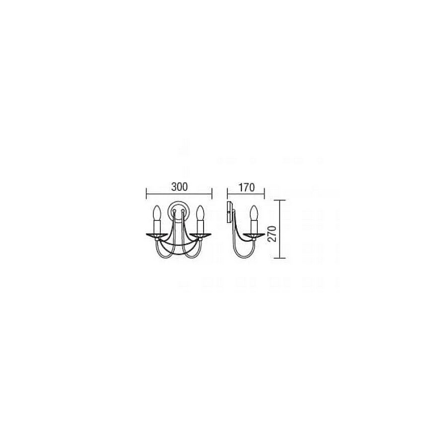 Redo 02-859 - Wall lamp ARIEL 2xE14/28W/230V copper