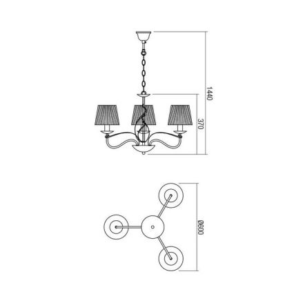 Redo 02-951 - Chandelier on a chain VIRTUU 3xE14/28W/230V