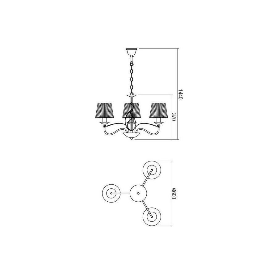 Redo 02-951 - Chandelier on a chain VIRTUU 3xE14/28W/230V