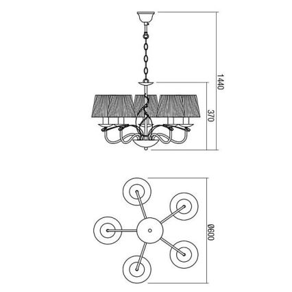 Redo 02-952 - Chandelier on a chain VIRTUU 5xE14/28W/230V