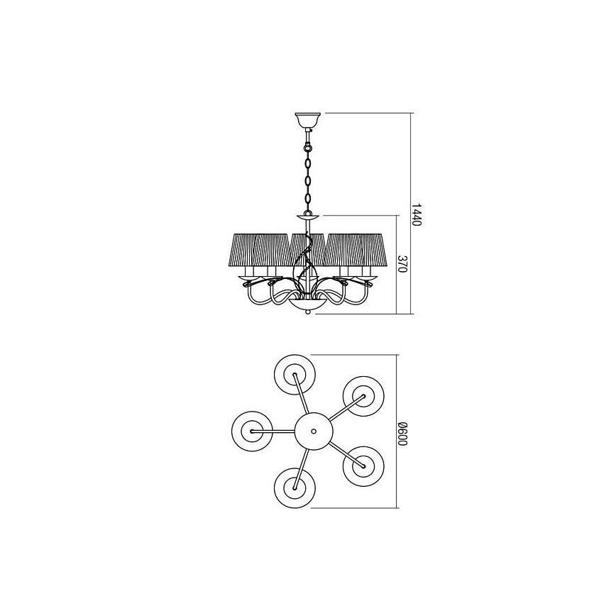 Redo 02-952 - Chandelier on a chain VIRTUU 5xE14/28W/230V
