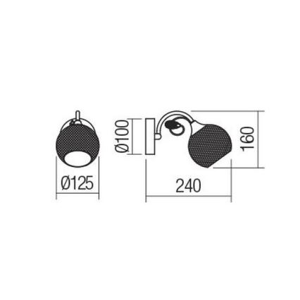 Redo 02-969 - Wall lamp ASPERA 1xE14/28W/230V black