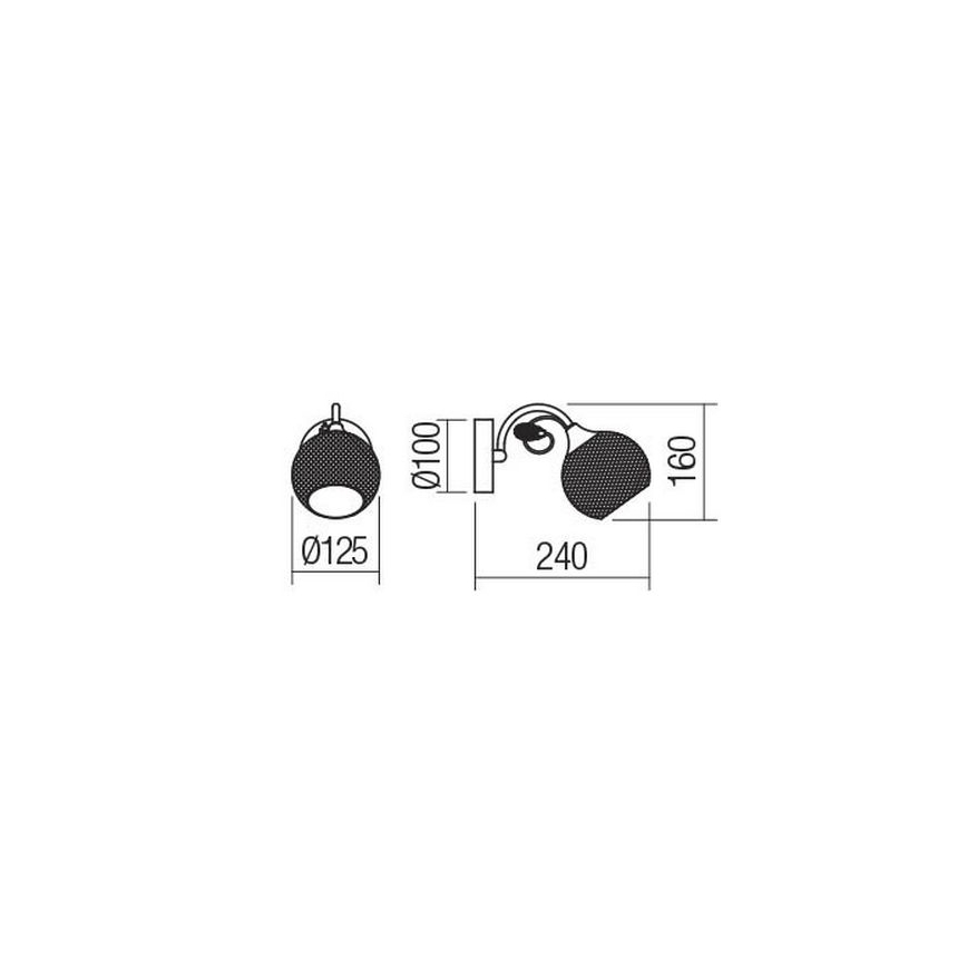 Redo 02-969 - Wall lamp ASPERA 1xE14/28W/230V black