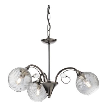 Redo 02-972 - ASPERA Chain-Hung Chandelier 3xE14/28W/230V, Ø 52 cm, Black