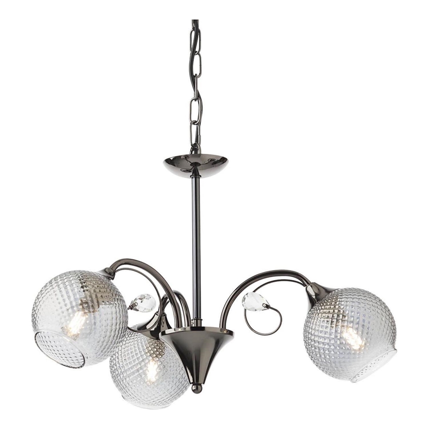 Redo 02-972 - ASPERA Chain-Hung Chandelier 3xE14/28W/230V, Ø 52 cm, Black