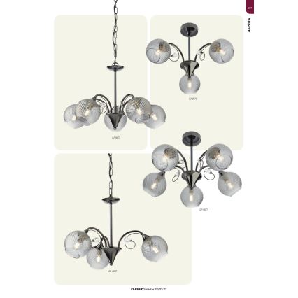 Redo 02-973 - Chandelier on a chain ASPERA 5xE14/28W/230V black