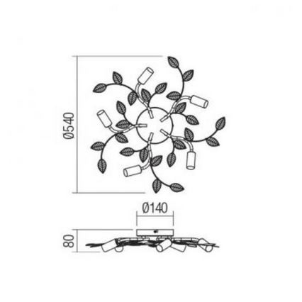 Redo 02-980 - Surface-mounted chandelier TIARA 5xE14/28W/230V
