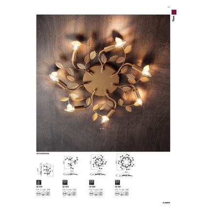 Redo 02-981 - Surface-mounted chandelier TIARA 7xE14/28W/230V