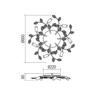 Redo 02-981 - Surface-mounted chandelier TIARA 7xE14/28W/230V