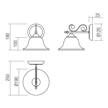 Redo 02-989 - Wall lamp VERSUS 1xE27/42W/230V