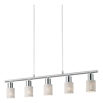 Redo 04-509 - Cable-suspended chandelier VERTIGO 5xE14/28W/230V polished chrome/white