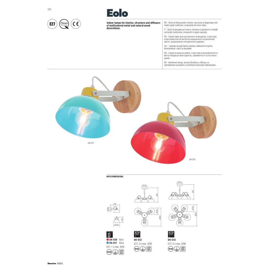 Redo 04-511 - Children wall light EOLO 1xE27/42W/230V