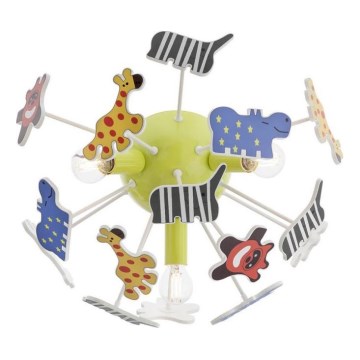 Redo 04-514 - Children's ceiling light SAFARI 3xE14/3W/230V d. 41 cm colorful