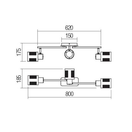 Redo 04-521 - Surface-mounted chandelier BASKET 3xE27/42W/230V bronze