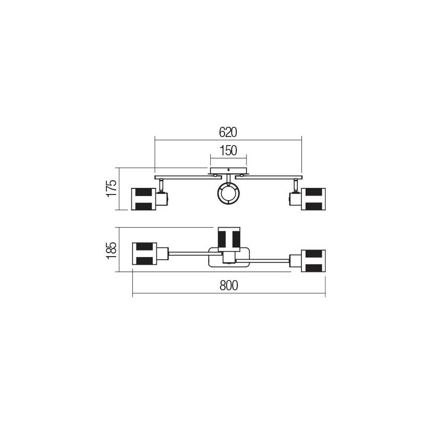 Redo 04-521 - Surface-mounted chandelier BASKET 3xE27/42W/230V bronze