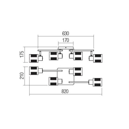Redo 04-522 - Surface-mounted chandelier BASKET 4xE27/42W/230V bronze