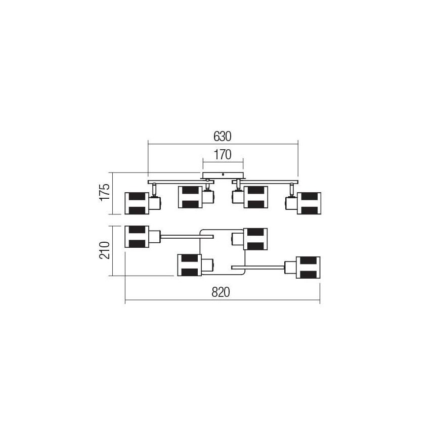 Redo 04-522 - Surface-mounted chandelier BASKET 4xE27/42W/230V bronze