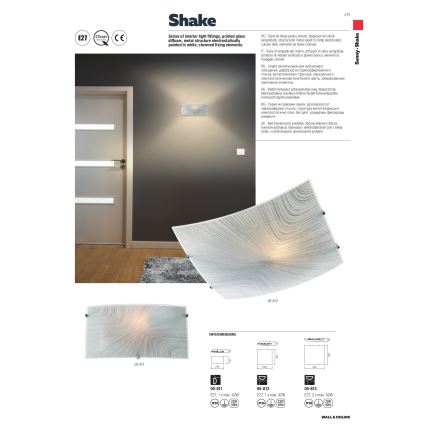 Redo 05-812 - SHAKE ceiling light 1x E27/42W/230V 29.5x29.5 cm white