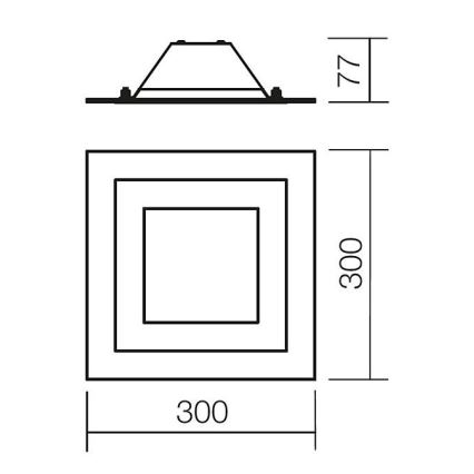 Redo 05-828 - SPECTRE ceiling light 1xE14/28W/230V 30x30 cm glossy chrome/white