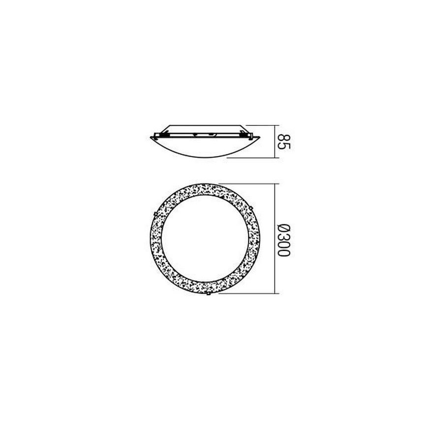Redo 05-865 - LED Ceiling light ARTEMIS LED/12W/230V d. 30 cm silver