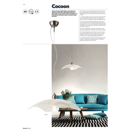 Redo 05-877 - COCOON Cable Pendant Light 1xE27/42W/230V, Cream