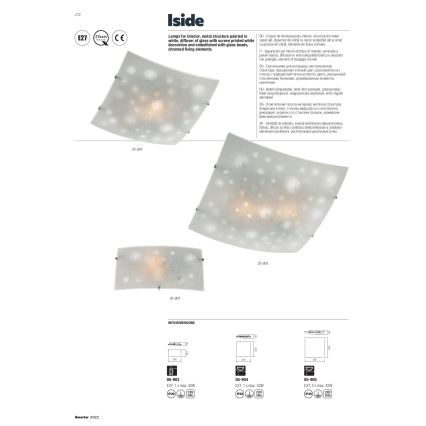 Redo 05-903 - ISIDE Ceiling Light 1xE27/42W/230V, Clear