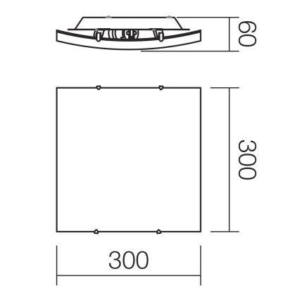 Redo 05-904 - Ceiling light ISIDE 1xE27/42W/230V 30x30 cm clear