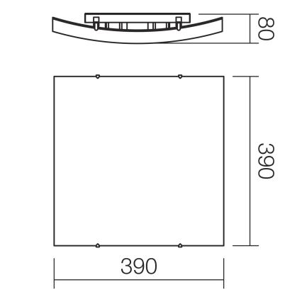 Redo 05-905 - Ceiling light ISIDE 2xE27/42W/230V 39x39 cm clear