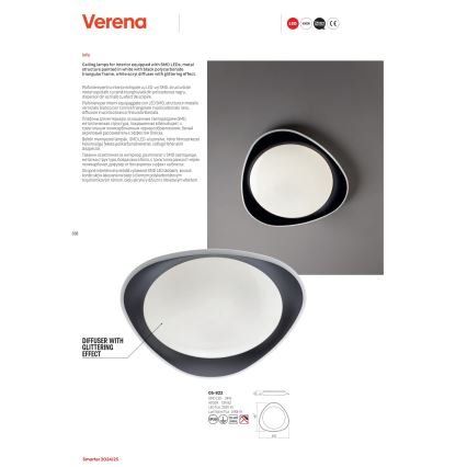 Redo 05-922 - LED Ceiling light VERENA LED/24W/230V anthracite