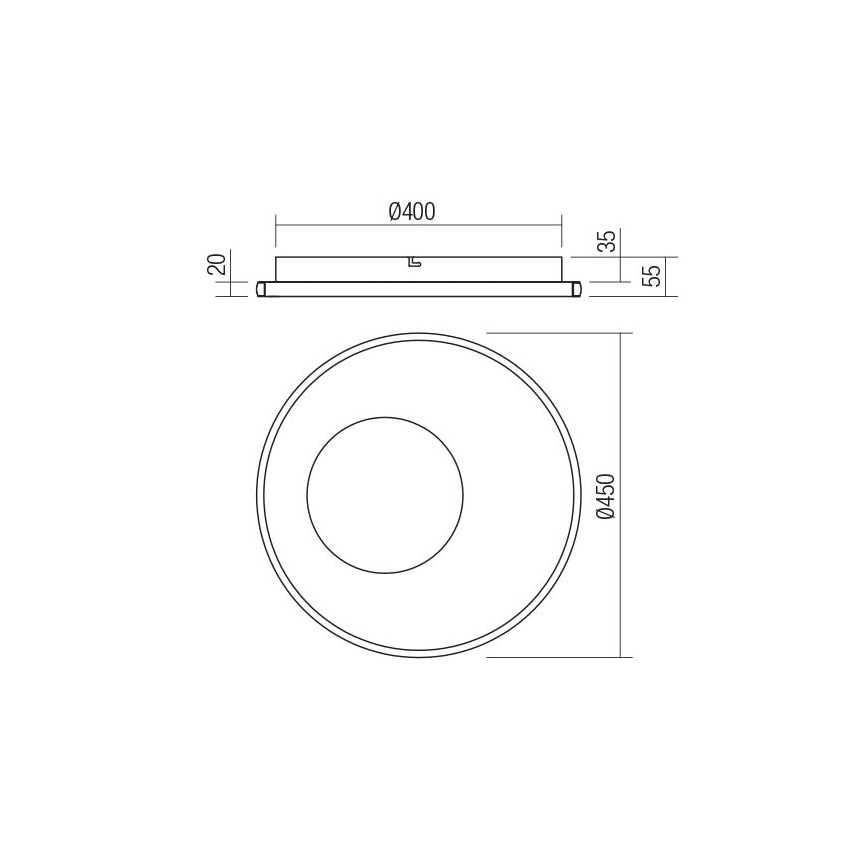 Redo 05-959 - LED Dimmable ceiling light SINTESI LED/45W/230V d. 45 cm 3000-6000K + remote control