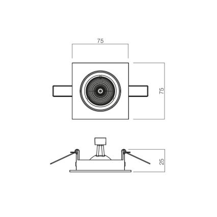 Redo 70328 - MT Recessed Ceiling Light 1x GU5.3/50W/12V