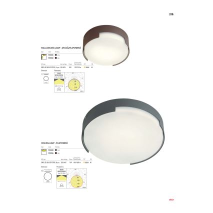 Redo 90004 - LED Outdoor ceiling light SKOR LED/12W/230V d. 15 cm IP54 brown