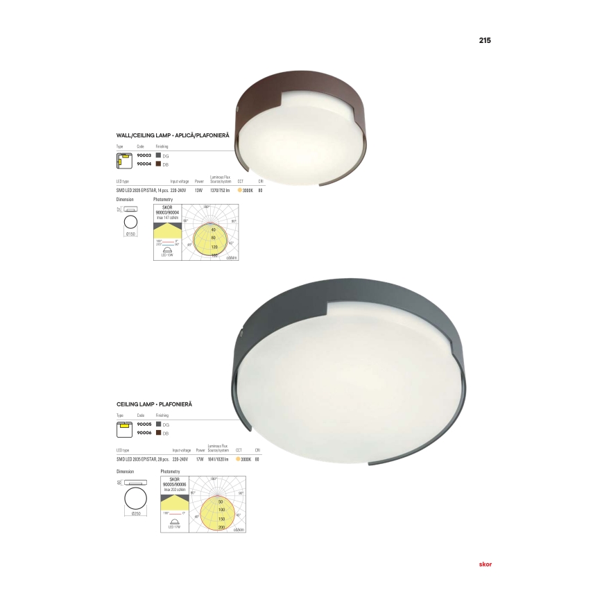 Redo 90006 - LED Outdoor ceiling light SKOR LED/16W/230V d. 25 cm IP54 brown