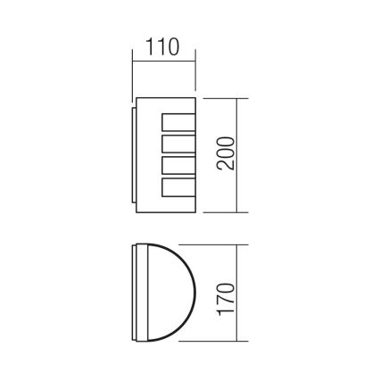 Redo 9001 - Outdoor wall light EVO 1xE27/11W/230V IP44