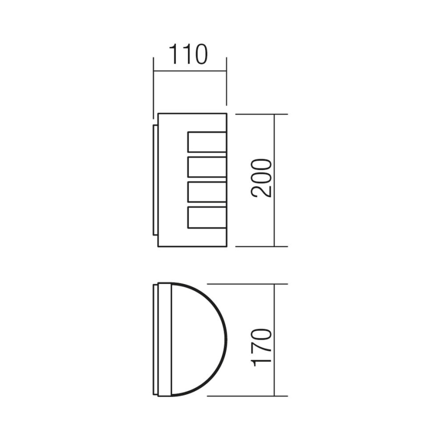 Redo 9001 - Outdoor wall light EVO 1xE27/11W/230V IP44