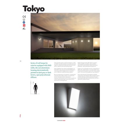 Redo 90015 - LED Outdoor wall light TOKYO LED/12W/230V IP54