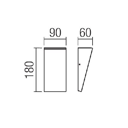 Redo 90019 - LED Outdoor wall light TOKYO LED/12W/230V 3000K IP54 grey