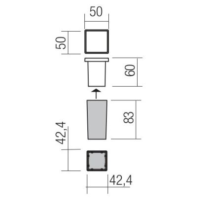 Redo 90040 - LED Outdoor recessed light INCAS LED/2,3W/230V IP65