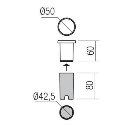 Redo 90044 - LED Outdoor recessed light INCAS LED/2,3W/230V IP65