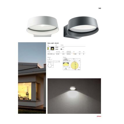 Redo 90046 - Outdoor LED wall light PHASER LED/12W/230V IP54