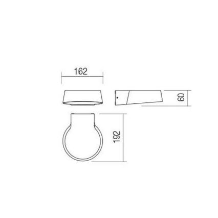 Redo 90046 - Outdoor LED wall light PHASER LED/12W/230V IP54