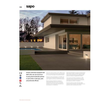 Redo 90070 - SAPO LED Outdoor Wall Light, 3W, 230V, IP65