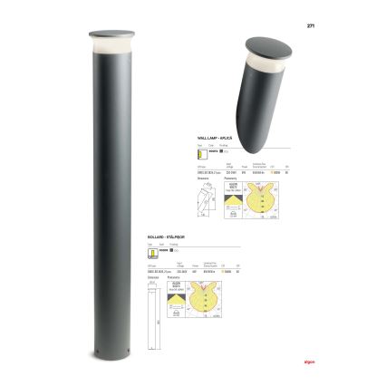 Redo 90073 - LED Outdoor wall light ALGON LED/9W/230V IP65 black