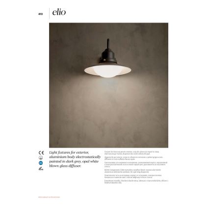 Redo 90094 - Outdoor chandelier on a chain ELIO 1xE27/42W/230V IP44